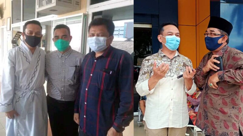 Pasangan Pilkada Tanjab Barat Bertemu Saat Mengikuti Tes Kesehatan di RSUD Raden Mattaher Jambi. [FOTO : JambiNET/MC]